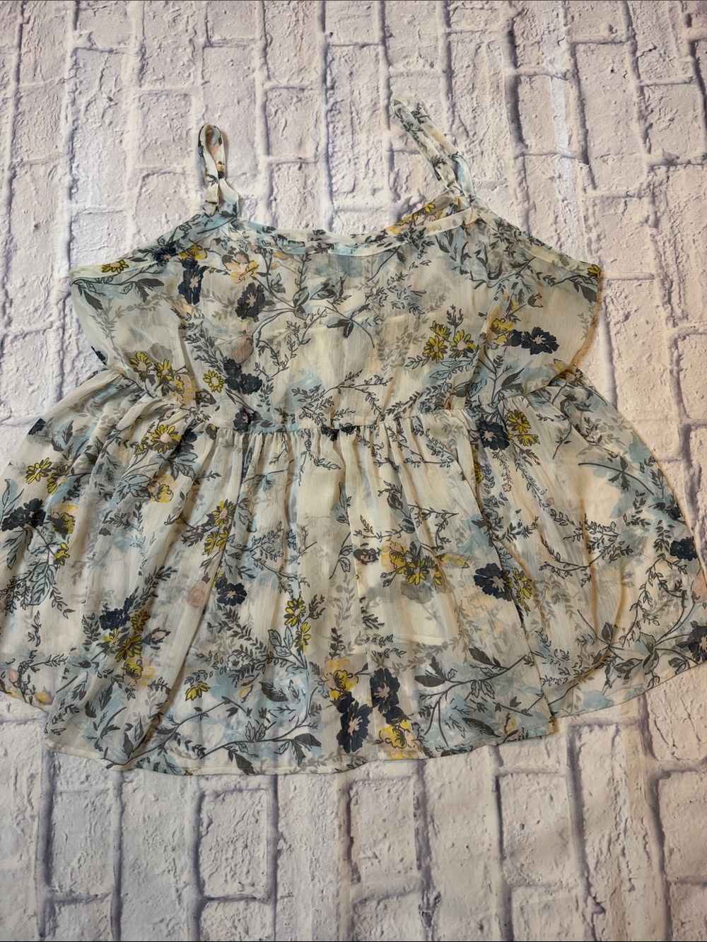 torrid Light Blue Floral Chiffon Spaghetti-Strap Cami
